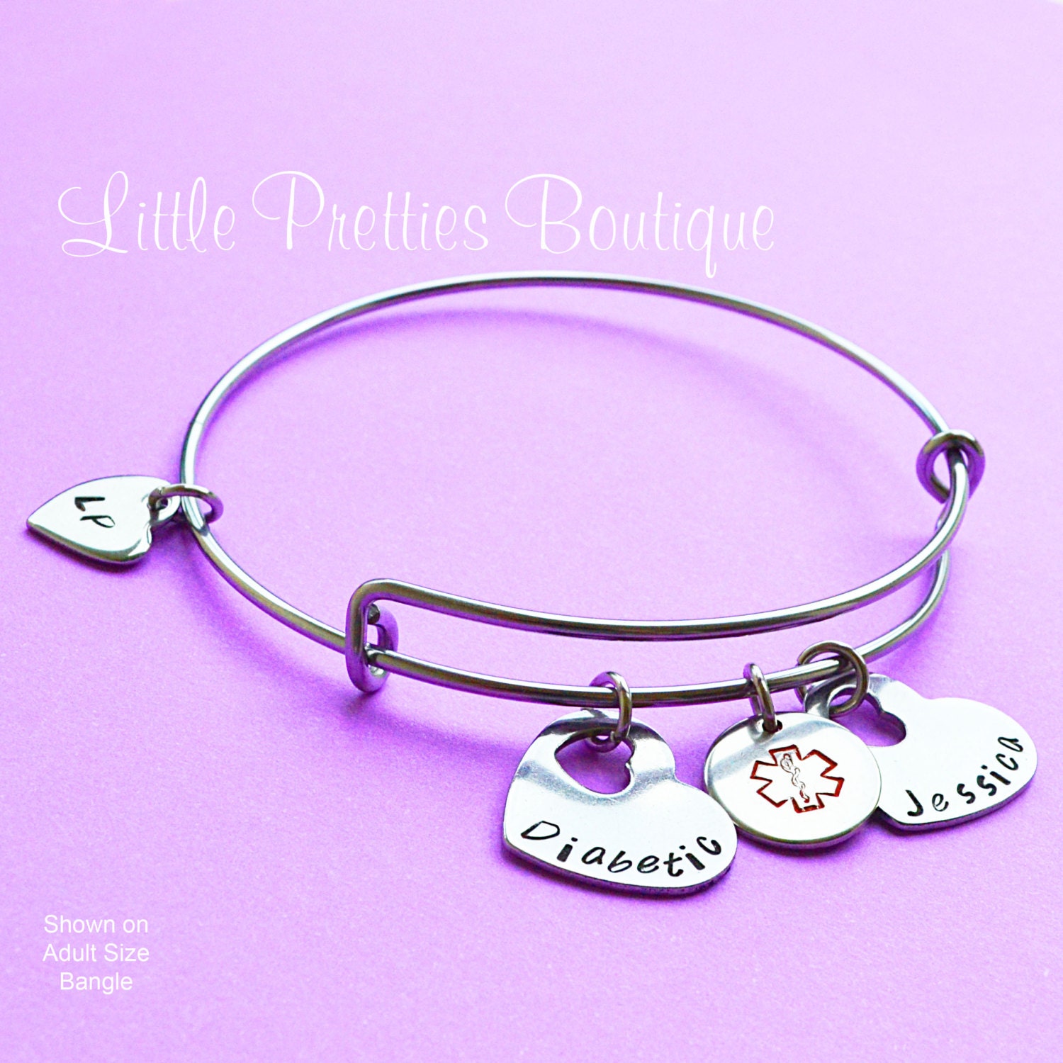 Medical Alert Bracelet Adjustable Bangle Expandable Bangle