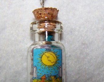 The Moon Tarot Stone Bottle Necklace