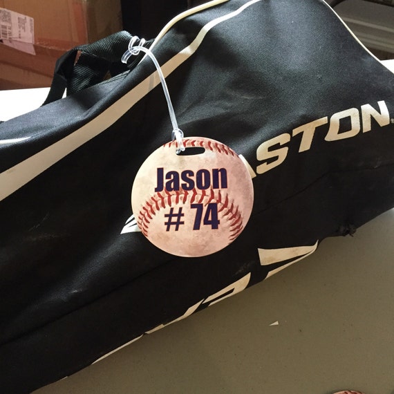 Personalized 4 Baseball Bag Tags Sports Bag Tags Team