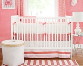 Coral Crib Bedding for Girls | Zebra Parade