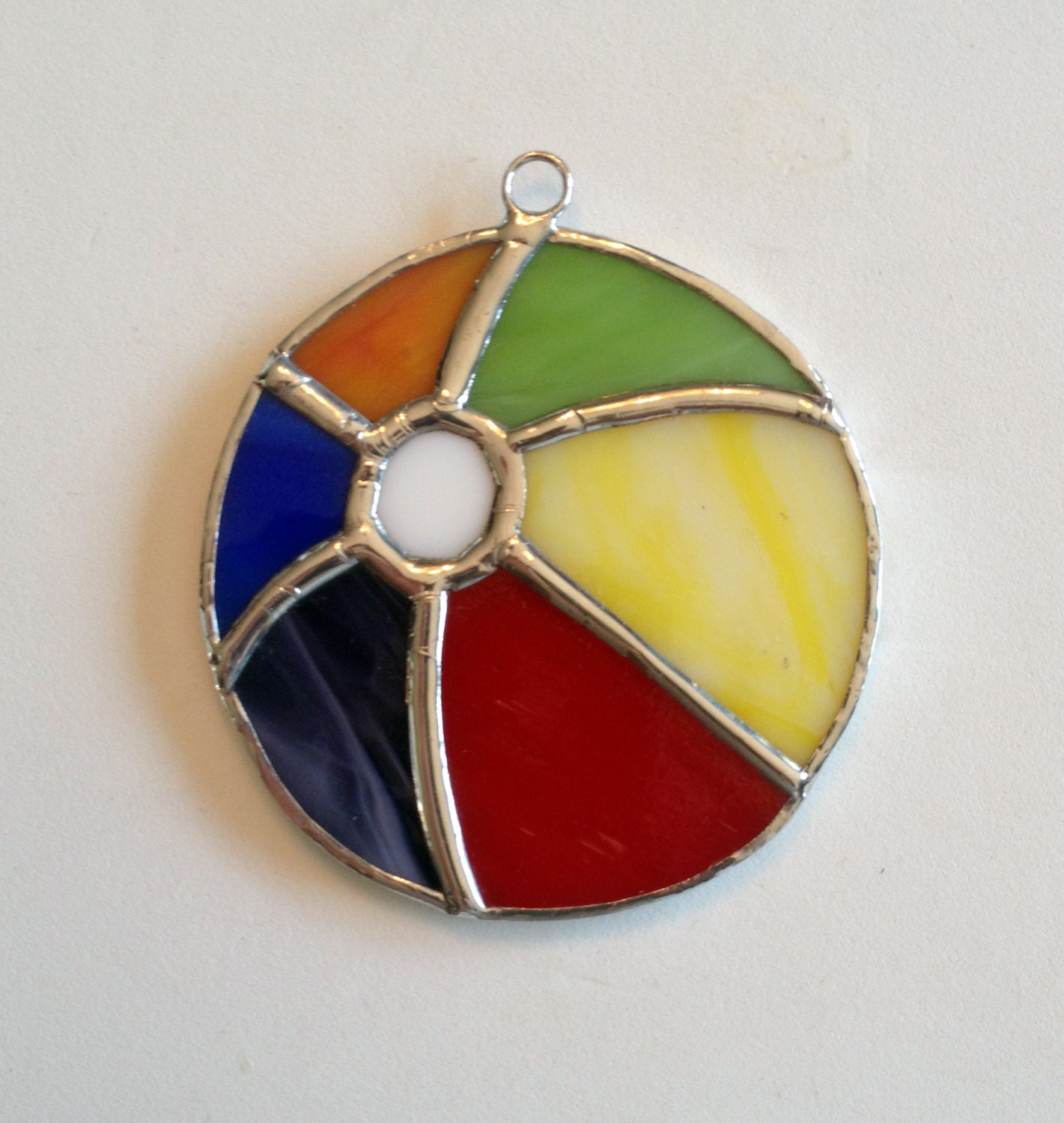 Stained Glass Beach Ball Suncatcher by QTSG on Etsy