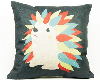 hedgehog christmas pillow