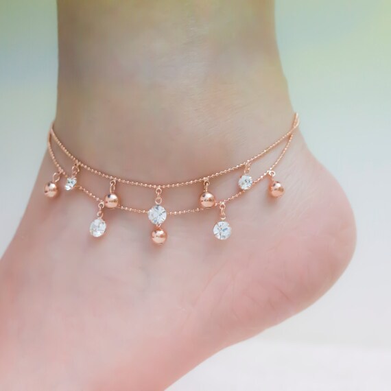 Rose gold ankle bracelets rose gold anklet ankle bracelet