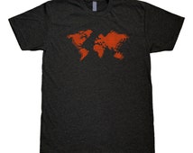 world map shirt mens