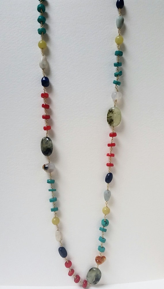 Items similar to Bright natural stone chain on Etsy