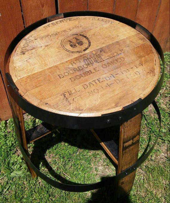 Full Bourbon Barrel Head Table by KyWhiskeyBarrelGoods on Etsy