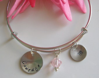 Cancer Survivor Gift Inspirational Bracelet Inspirational Jewelry Inspirational Gifts Expandable Bracelet Personalized Jewelry Courage Gift