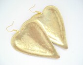 Big Unique Heart Earrings-Handmade Gold Bronze Earrings-Hammered Gold Heart Earrings-Long Contemporary Light Earrings-Impressive Earrings Big Unique Heart Earrings-Handmade Gold Bronze Earrings-Hammered Gold Heart Earrings-Long Contemporary Light Earrings-Impressive Earrings