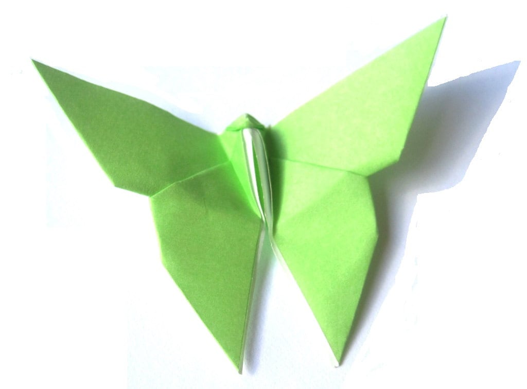 Origami Butterfly 50 Lime Green Color Green Paper