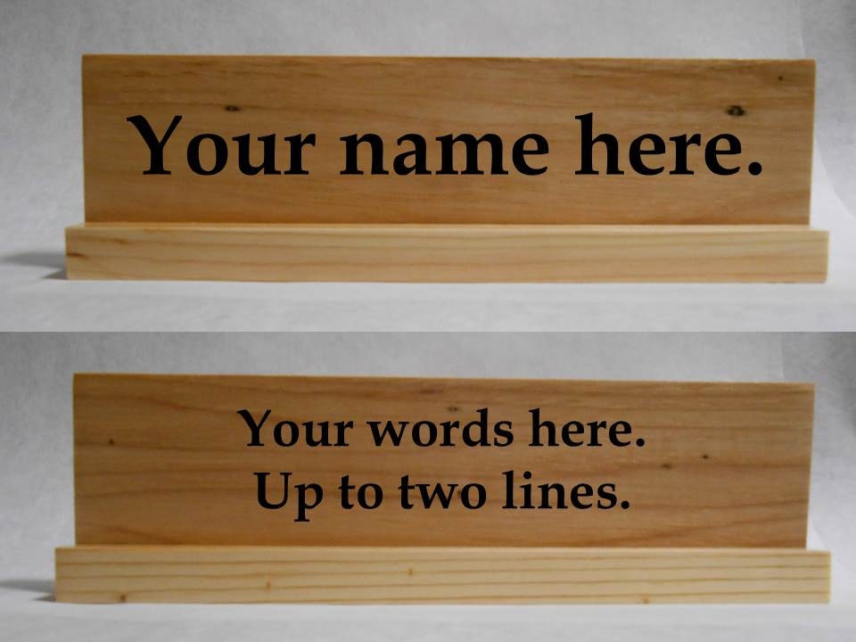Wood Office/Cubicle Desk Nameplate Sign 10 Custom