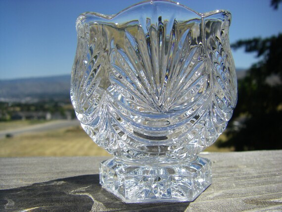 Items similar to Avon Footed Lead Crystal Votive Candle ...