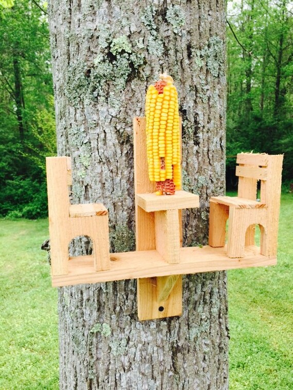 Cedar Squirrel corn feeder chair