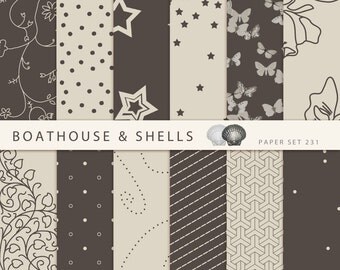 12 CHOCOLATE & VANILLA TRUFFLES Digital Papers, Digital Scrapbook Paper Pack (12" x 12", 300 dpi, jpg) - Download - Printable - Set 231
