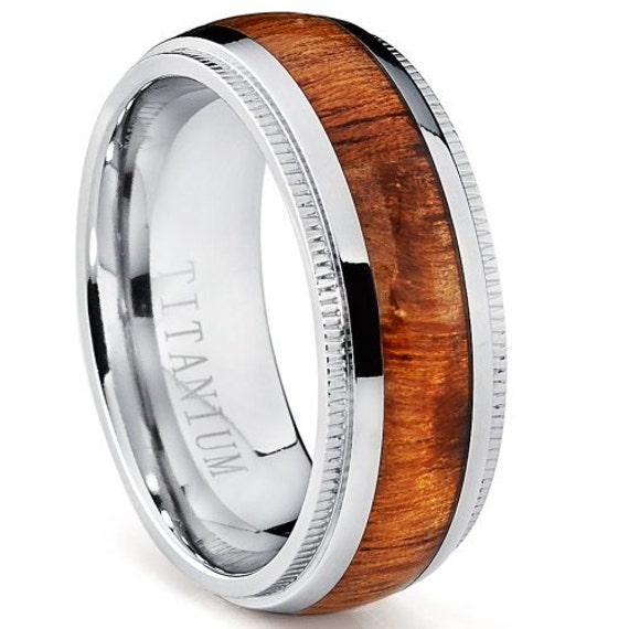 ... rings, promise ring Koa Wood Inlay Men's ring, Wedding Rings, Wood