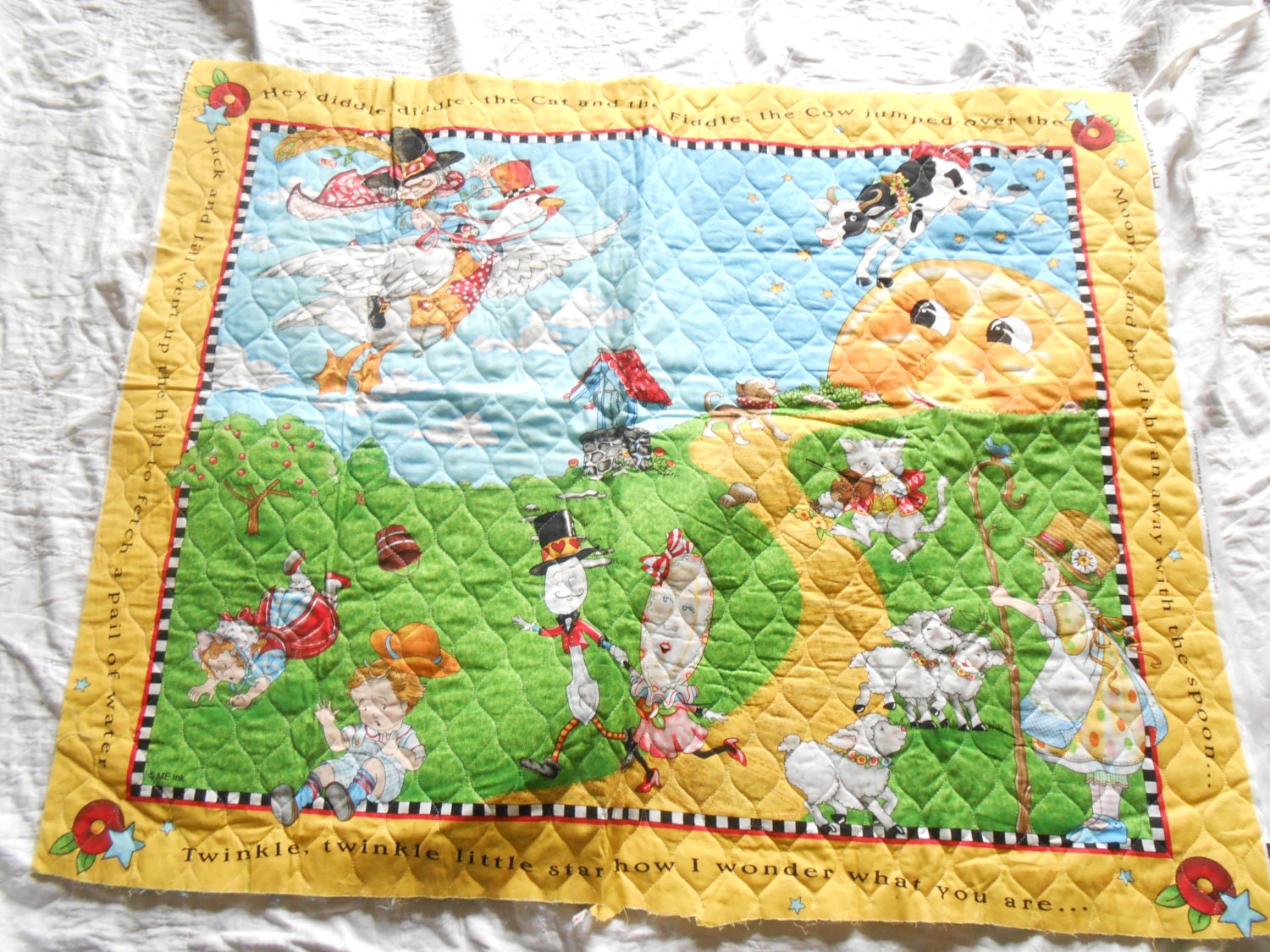 MARY ENGELBREIT Fabric Mother Goose Quilted Nursery Rhymes