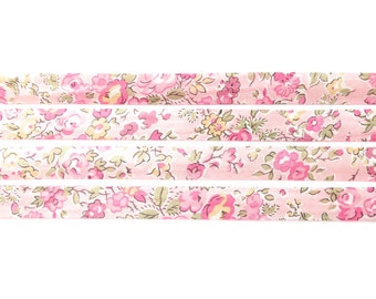 Liberty fabric bias binding Tatum L, 1x Yard - 10mm wide, pink floral Liberty fabric UK, haberdashery and sewing supplies for crafters