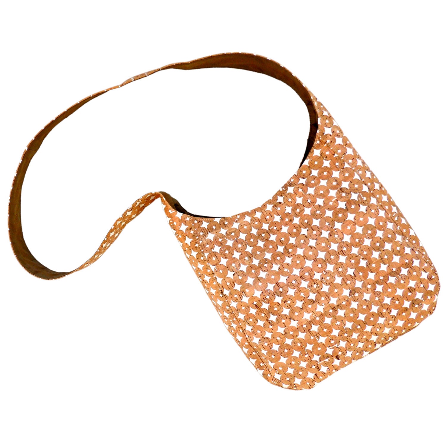 Cork Sling Bag Vegan Crossbody Purse with a Polka by SpicerBags
