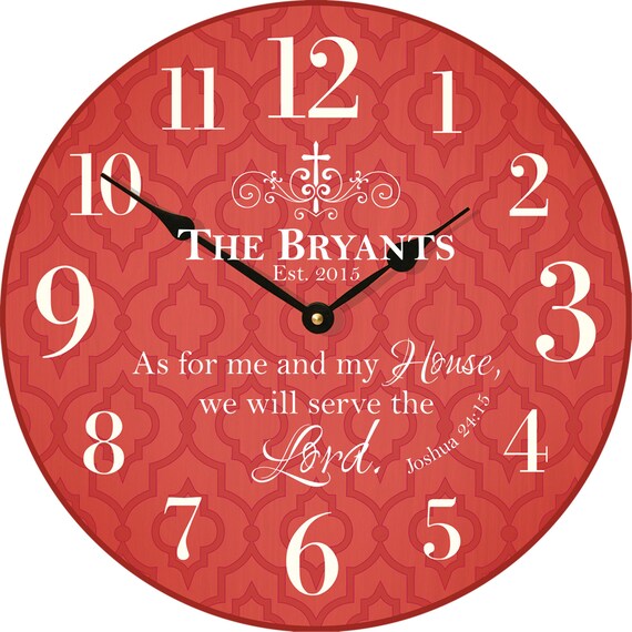 personalized family clock red housewarming gift wall personalized family clock red housewarming gift wall