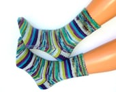 Hand knitted socks Warm socks Winter socks Striped athletic socks from sock yarn Striped blue green white socks Knitted wool socks Gift idea Hand knitted socks Warm socks Winter socks Striped athletic socks from sock yarn Striped blue green white socks Knitted wool socks Gift idea