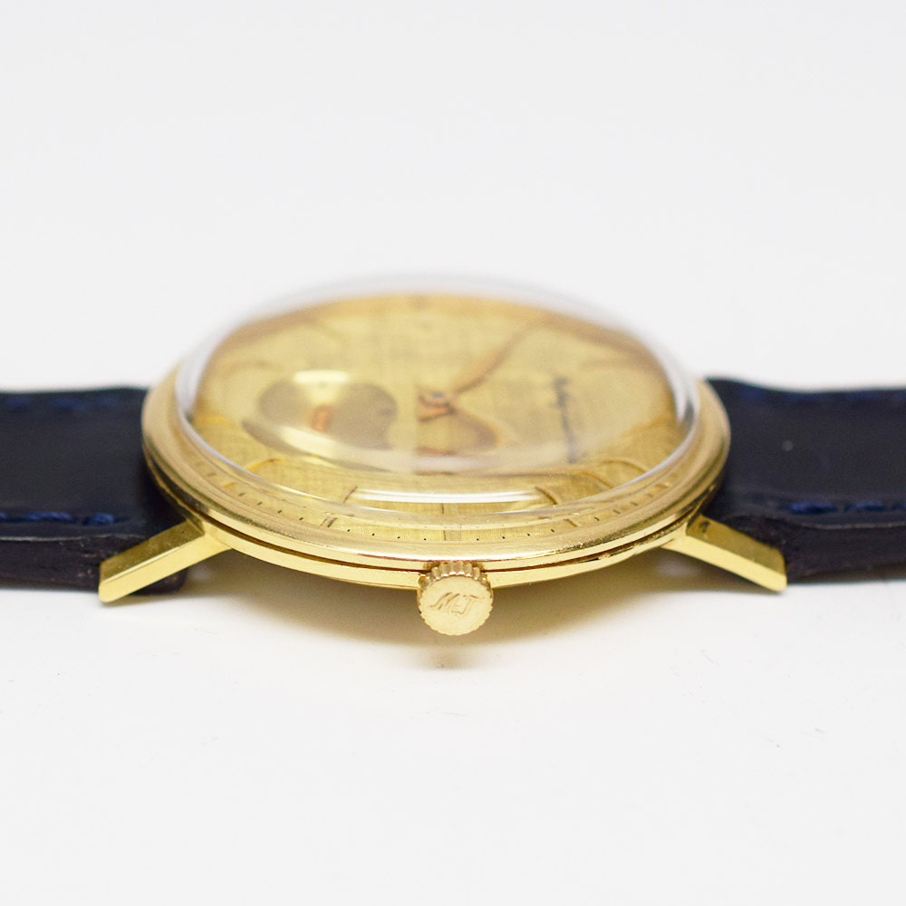 1960s Vintage Mathey-Tissot 18K Gold Presentation Watch with