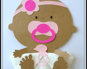 Shower DecorAfrican American Baby Girl Baby Headband Baby Shower Napkins