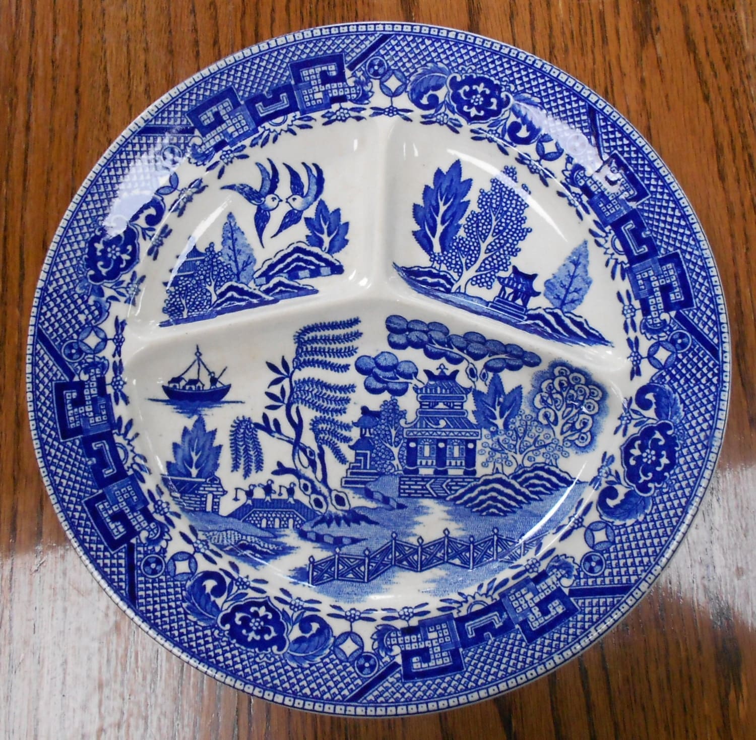 Plate 1945 Made in Occupied Japan Blue Willow by ViolasTreasure