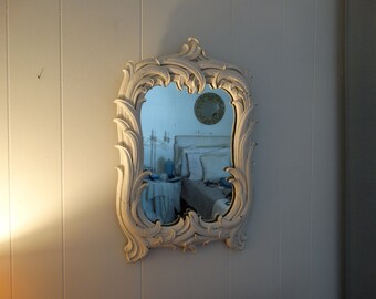 Vintage Syroco Wood Mirror, Shabby Chic, Cottage, Home Decor