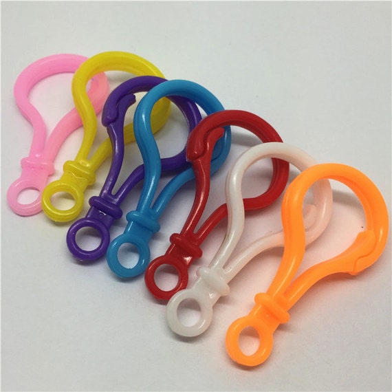 50pcs 50mm Mixed Plastic Hook Toy Clips Clasp Bulb Buckle