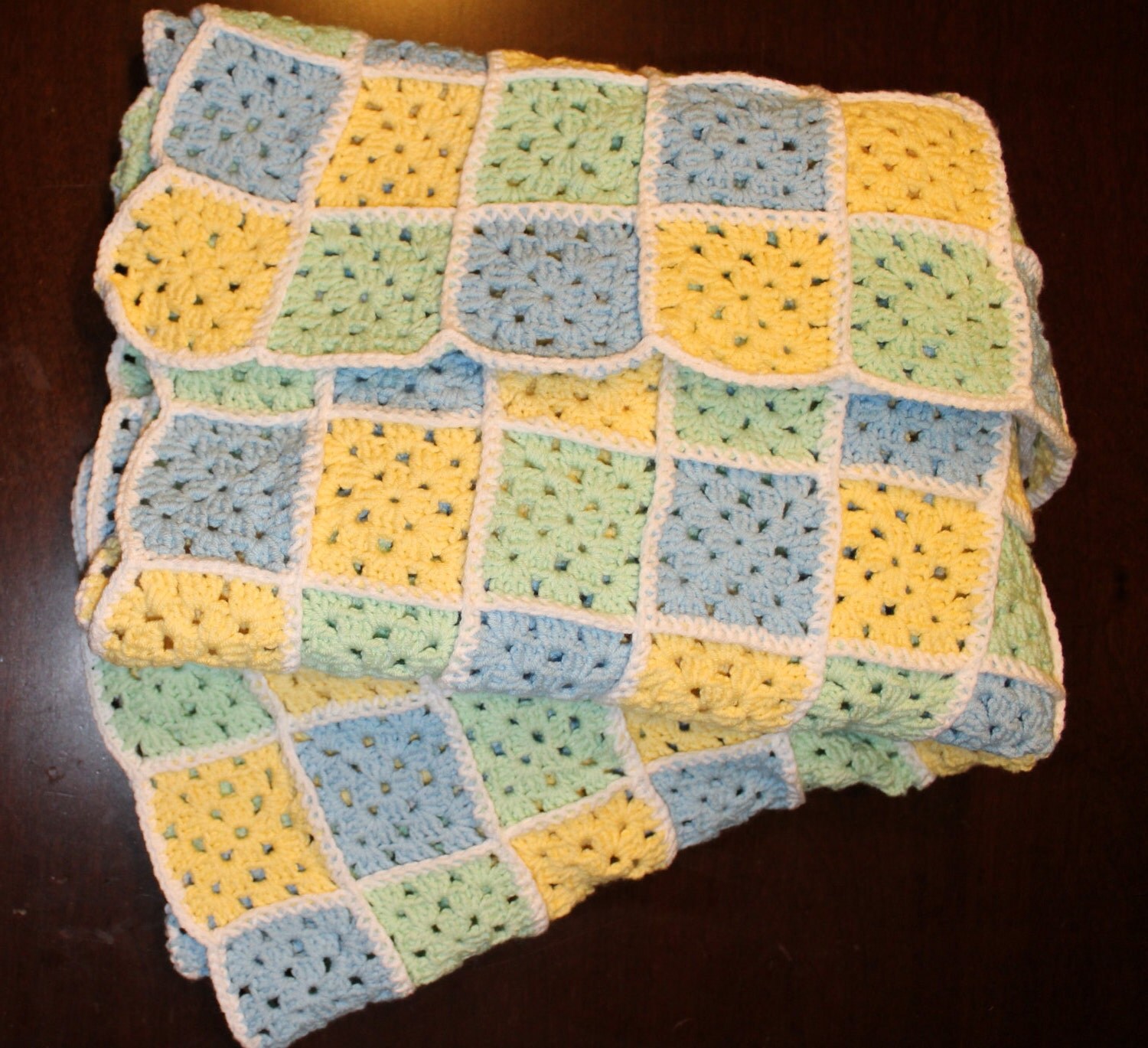 Crochet Baby Blanket Granny Squares Nice and soft by BoxOfBeasts
