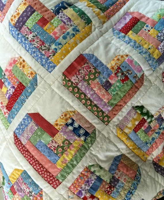 Free Log Cabin Heart Quilt Block Pattern