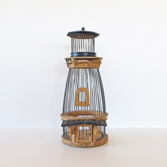 Vintage Birdcage Lighthouse Bird Cage by aVintageCollective