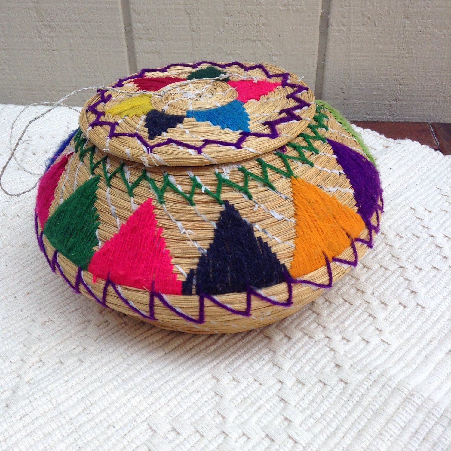 Colorful Vintage Mexican Basket Haute Juice