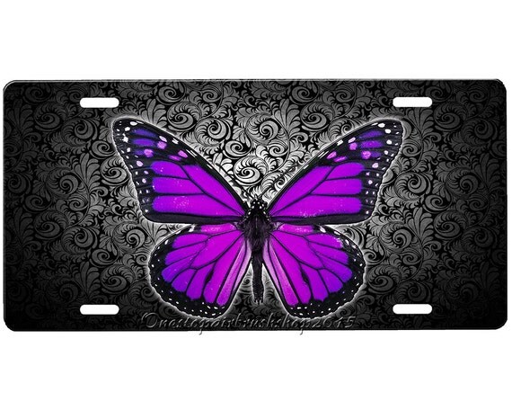 Butterfly License Plate by Onestopairbrushshop on Etsy