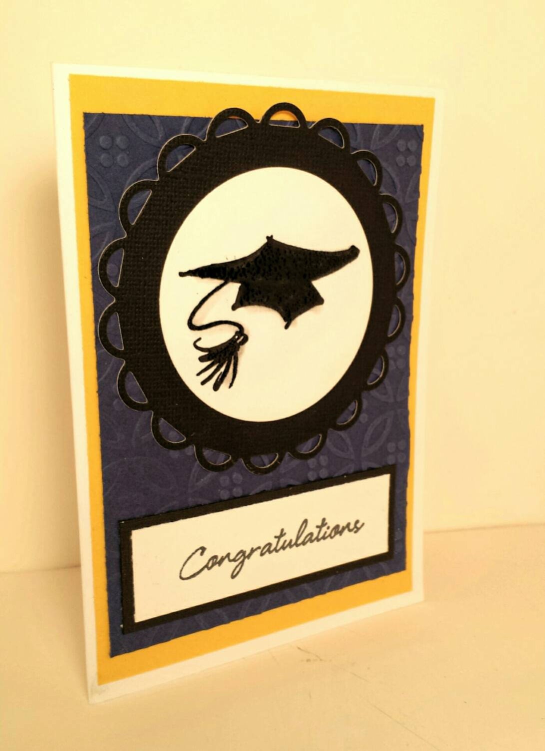 Graduation Card Handmade Stamped and Embossed Can Be