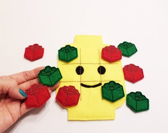 Tic Tac Toe Game - Builder People Tic Tac Toe Board + Pieces - Road Trip Game - Kids Toy - Stocking Stuffer