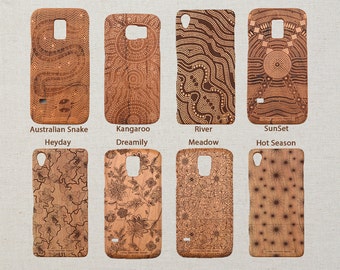 Mi costumbre étnica aborigen estilo diseño Natural Cherry madera teléfono caso para iPhone 4 4s 5 5s 5 6 6s 6 6s más 7 7 plus