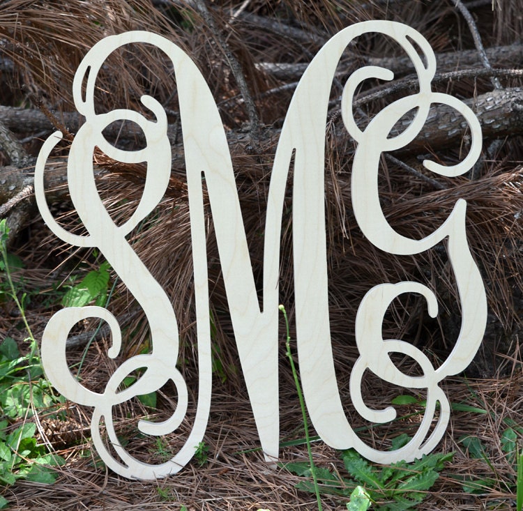 Wall Decor Wooden Monogram 12 Ready to be painted