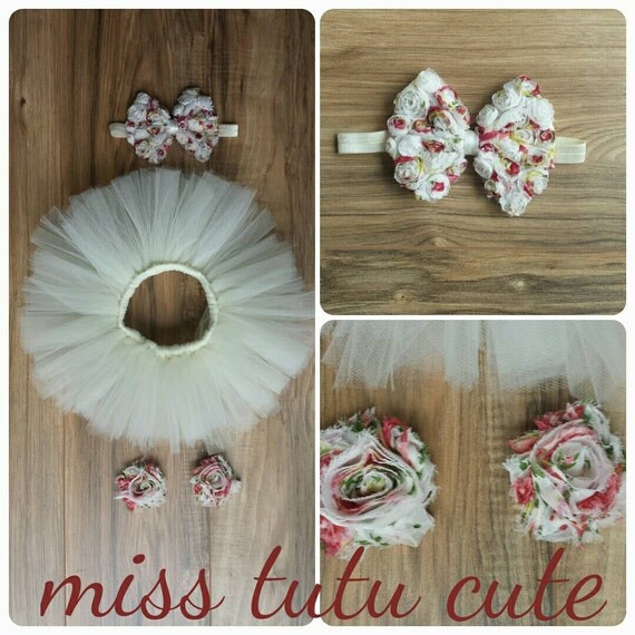 Newborn pics 0 to 6 month tutu, headband and barefoot sandals set ...