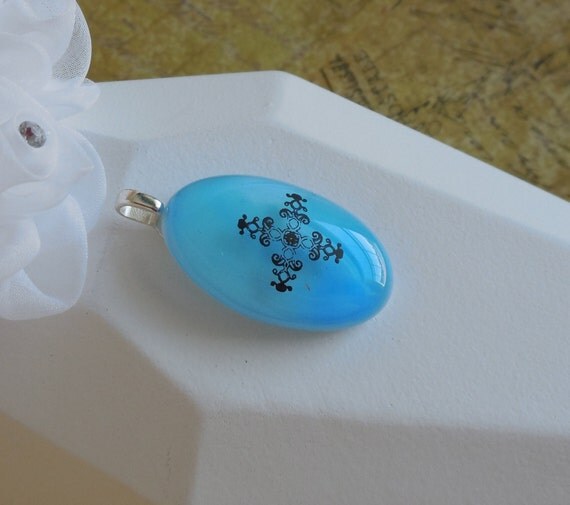 Fused Glass Pendant Fused Glass Jewelry Fused Glass Decal