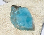 Larimar 11g Slab Aquamarine Blue Free Form Lapidary AAA Pectolite Rough Raw Stone 55ct