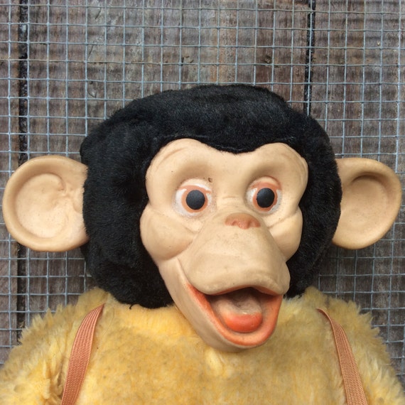 vintage stuffed monkey with rubber face