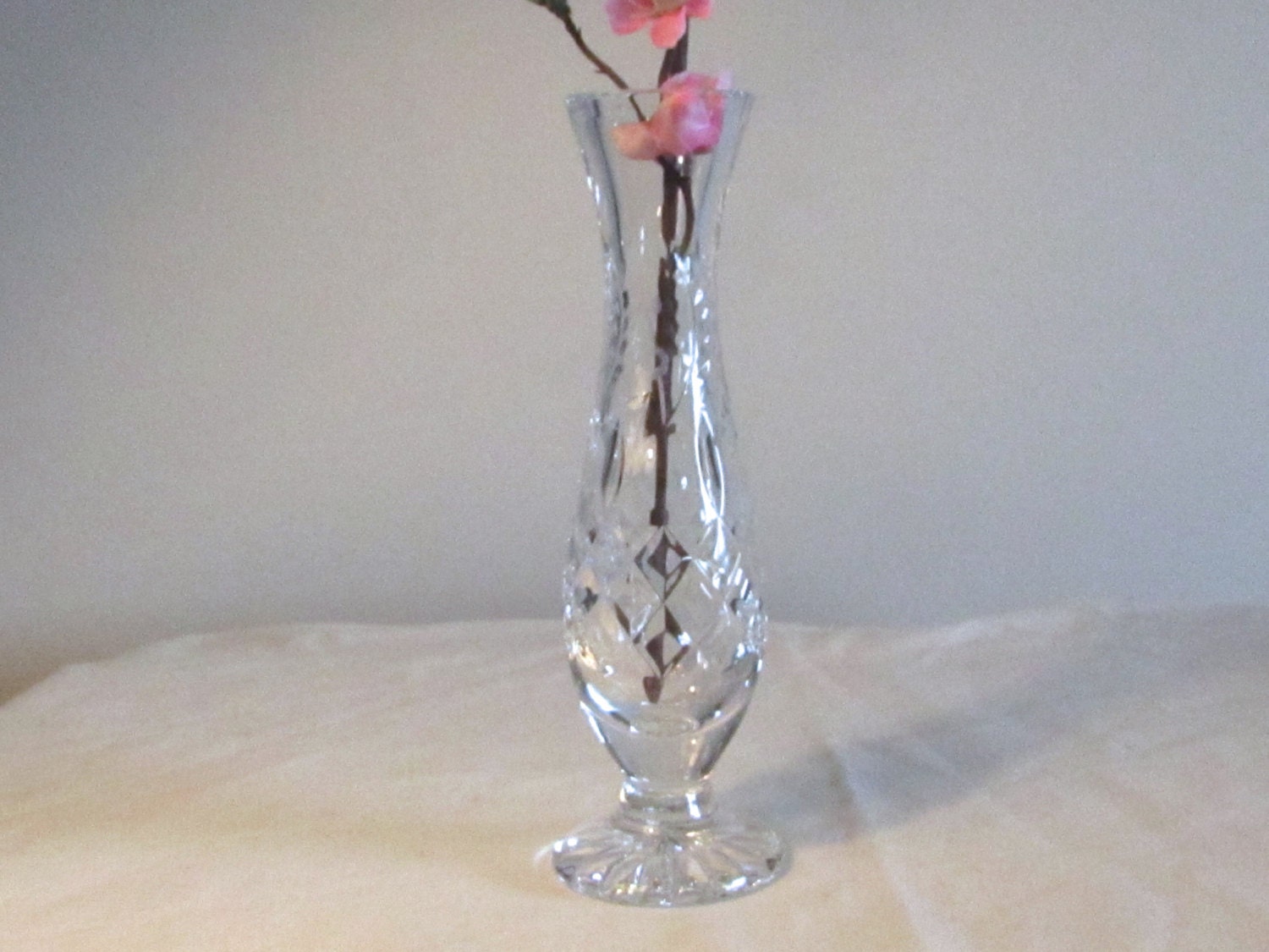 Heavy Crystal Vase Vintage Rogaska Lead Crystal Bud Vase