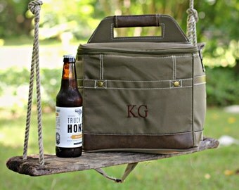 Set of 8 Groomsmen Insulated Cooler w/ Removable Beer Dividers - Beer Coolor Personalized - Insulated Beverage Bag - Groomsman Gift