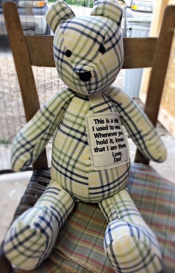 memory teddy bear made from shirt