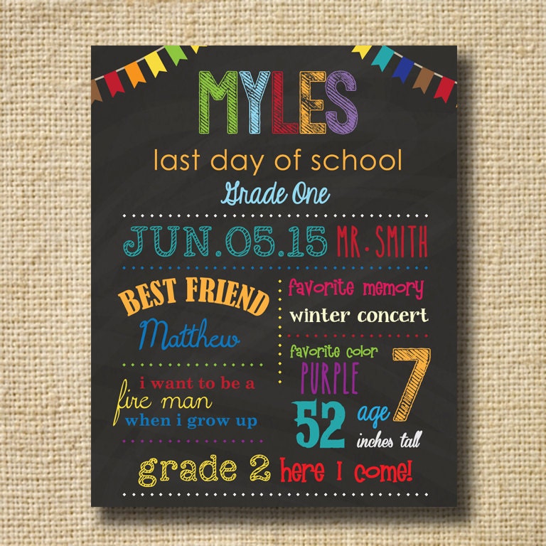 day of school chalkboard template last day of school chalkboard sign personalized by creativelime day of school chalkboard template last day of school chalkboard sign personalized by creativelime