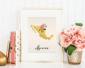 Mexico Map Mexico Art Mexico Poster Mexico Print Mexico Printable Mexico Postcard Printable map art Country Maps