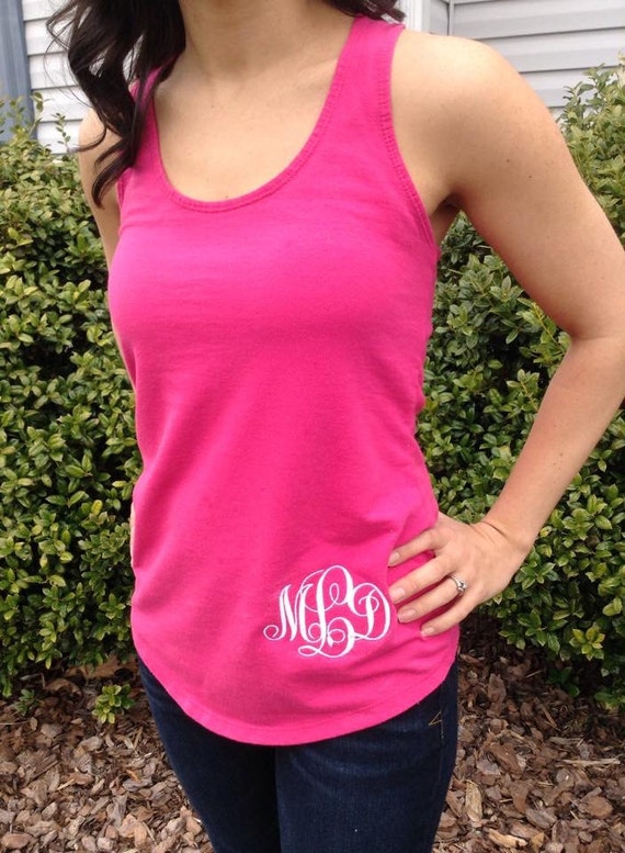 Monogram Razor Back Tank by FortLedbetterDesigns on Etsy