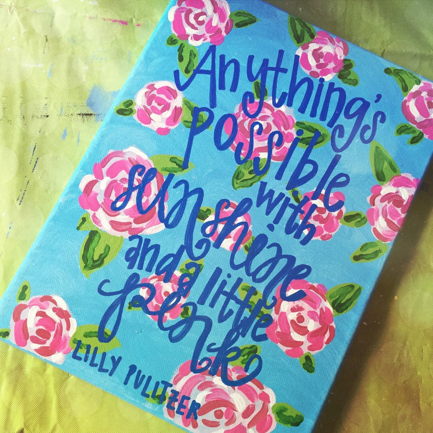 Lilly Pulitzer Painting Floral Canvas by TheRedheadedCamel