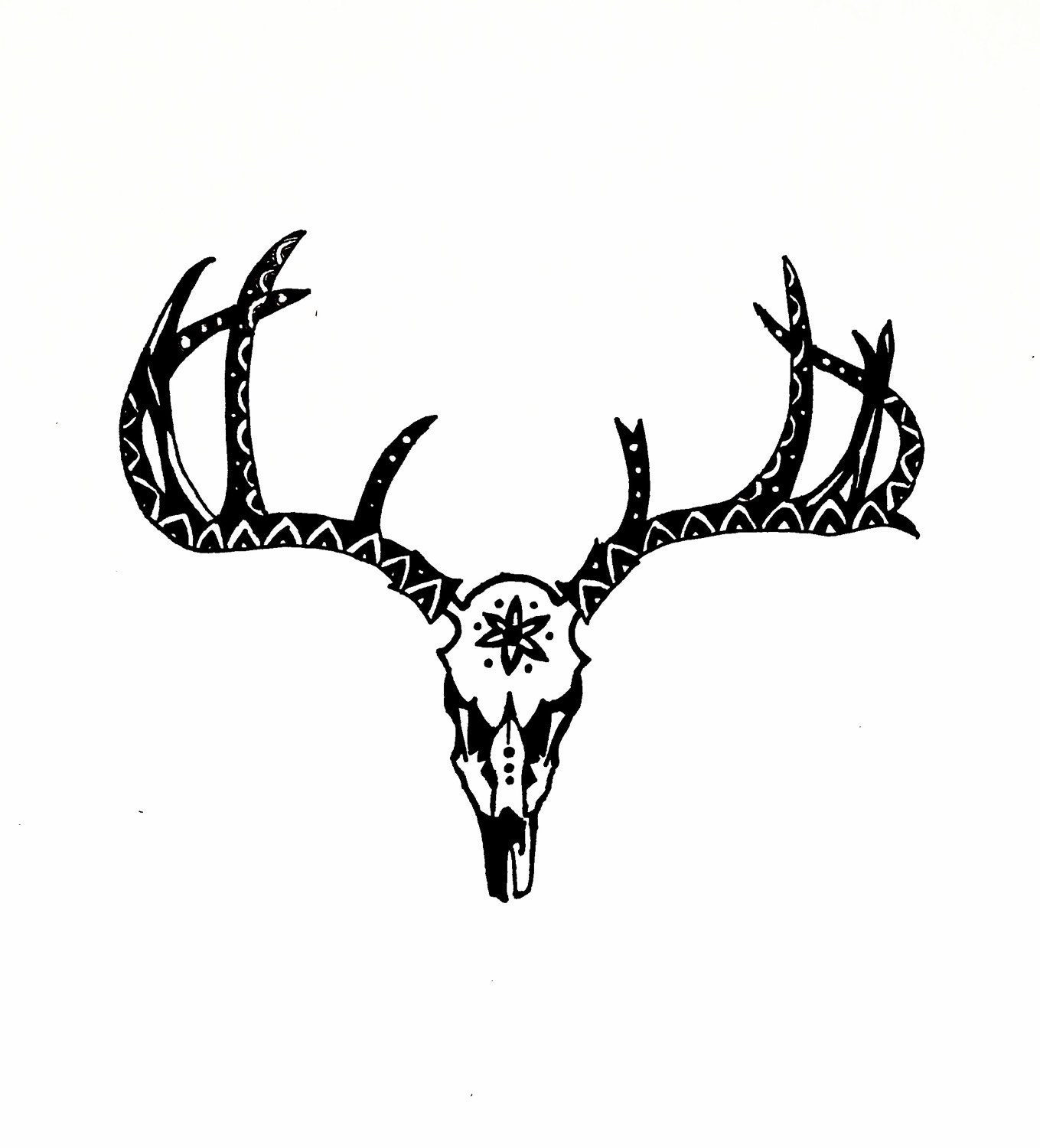 Designed deer skull original digital print by CasteensCanvas