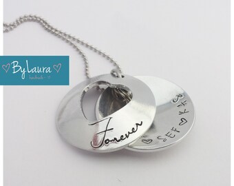 Ketting met verborgen tekst / Personal hidden text necklace